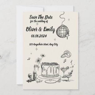 Black and white Creative wedding Invitation 