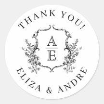 Black and White Crest Monogram Wedding