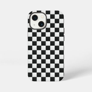 Black and White Crocodile Skin Print Chess iPhone 13 Mini Case