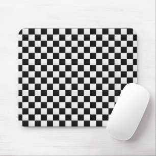 Black and White Crocodile Skin Print Chess Mouse Mat