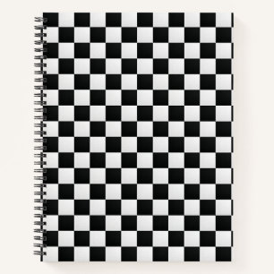 Black and White Crocodile Skin Print Chess Notebook