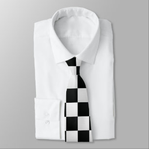 Black and White Crocodile Skin Print Chess Tie