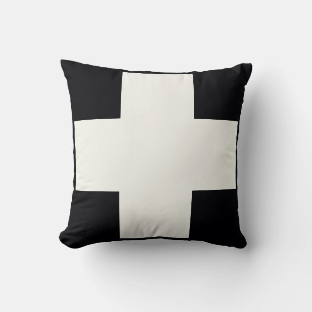 Black and White Cross Cushion (Front)