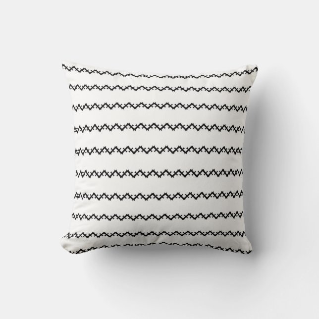Black and White Crossbones Pattern/Print Cushion (Front)