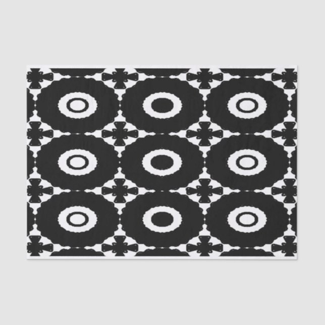 Black and White Crosses and Circles tissue paper (Front)
