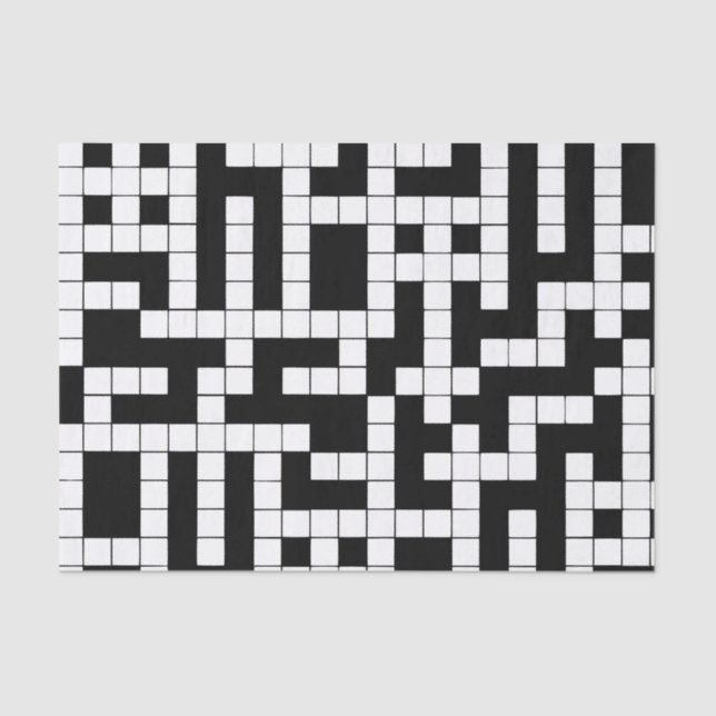 Black and White Crossword Tissue Paper (Front)