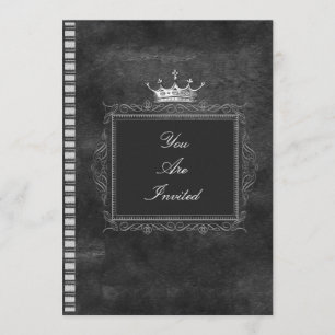 Black And White Crown Wedding Invitations