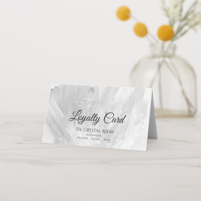 Black and White Crystals Salon Spa  Loyalty Card (Front)