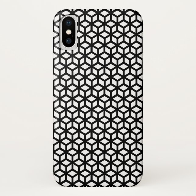 Black And White Cube Pattern Case-Mate iPhone Case (Back)