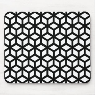 Black And White Cube Pattern Mouse Mat