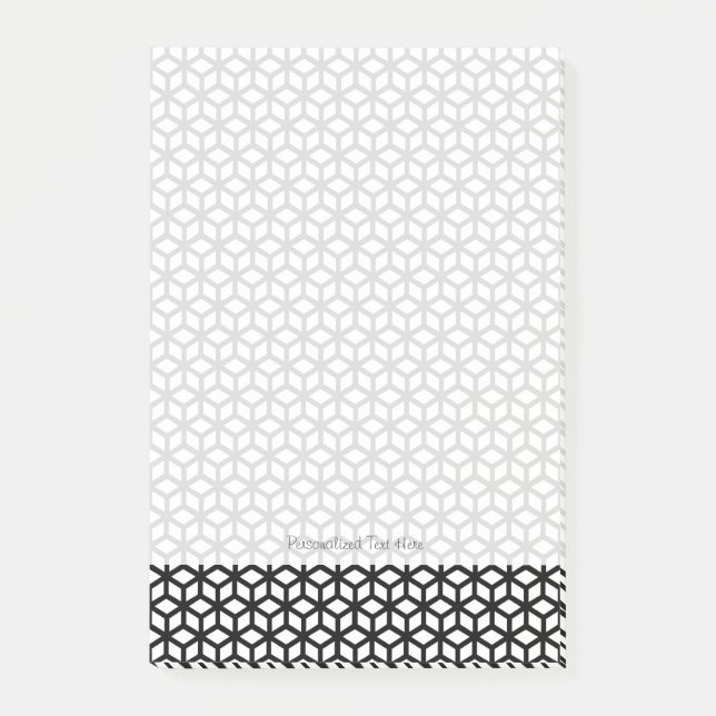 Black And White Cube Pattern Post-it Notes (Front)
