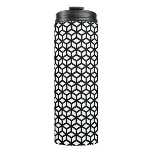 Black And White Cube Pattern Thermal Tumbler