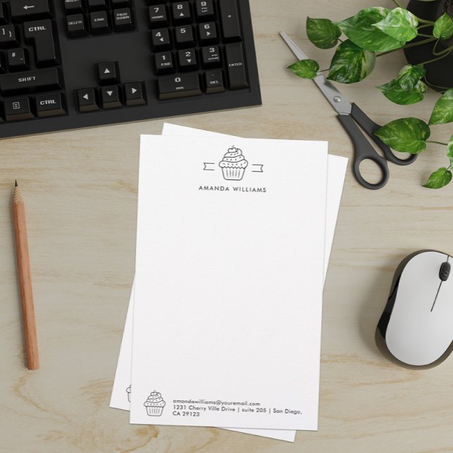 Black and White Cupcake Custom Letterhead (Creator Uploaded)
