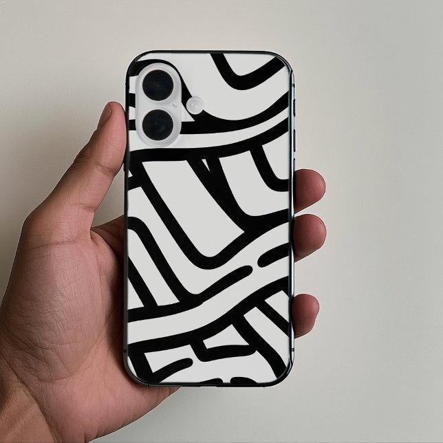 Black And White curved lines Case-Mate iPhone Case (Creator Uploaded)
