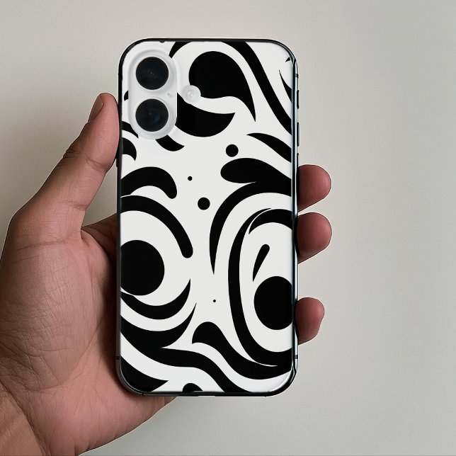 Black And White curved lines Case-Mate iPhone Case (Creator Uploaded)
