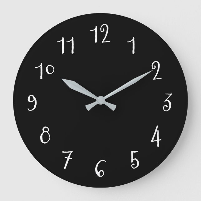 Black and White Custom Background Colour Art Large Clock (Front)
