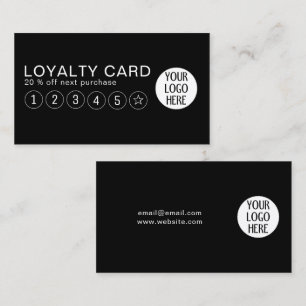 Black and White custom company logo Loyalty Card