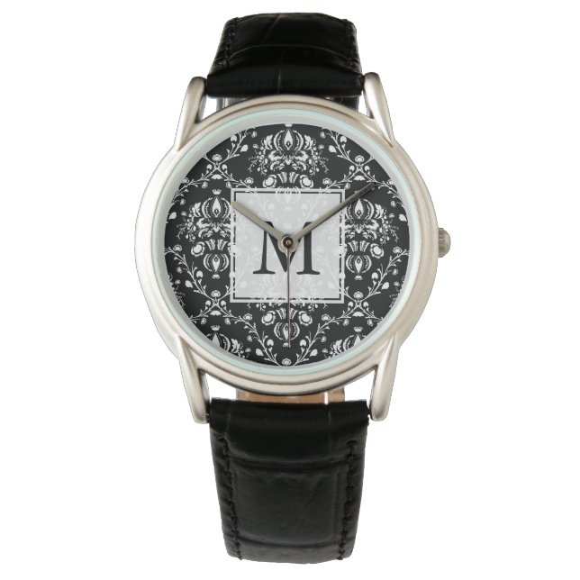 Black and White Custom Damask Watch (Front)