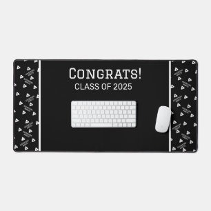 Black and White Custom Desk Mat