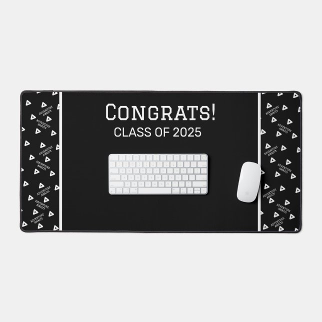 Black and White Custom Desk Mat (Keyboard & Mouse)