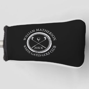 Black and White Custom Golfers And Club Date Golf Head Cover