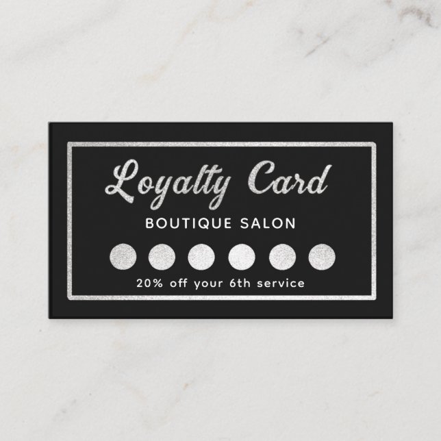 Black and White Custom Logo Customer Loyalty Card (Front)