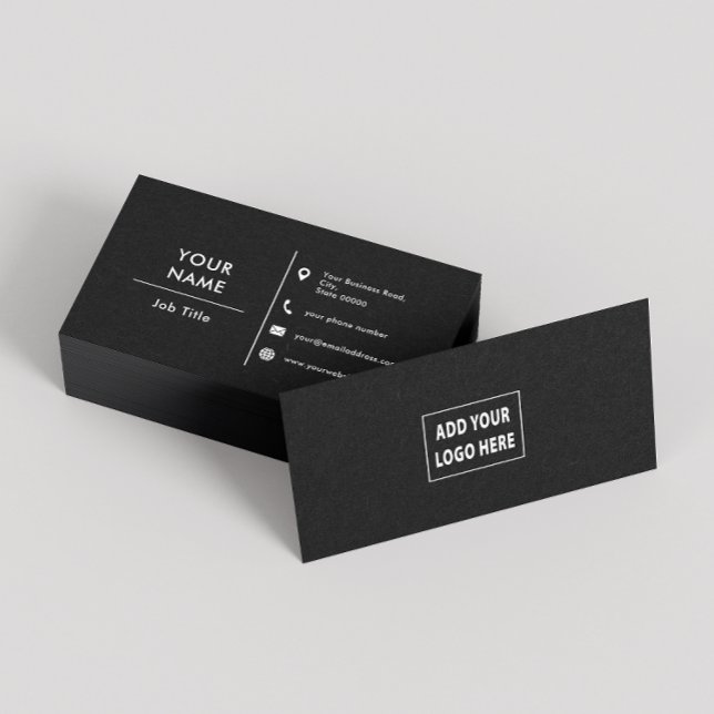 Black And White Custom Logo Minimalist Typography Business Card (Creator Uploaded)