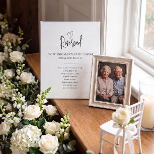 Black and White Custom Memorial In Heaven Wedding Pedestal Sign