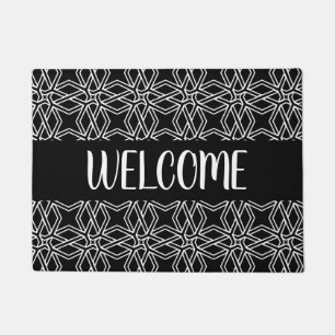 Black and White Custom Message Doormat