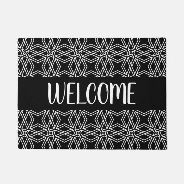 Black and White Custom Message Doormat (Front)