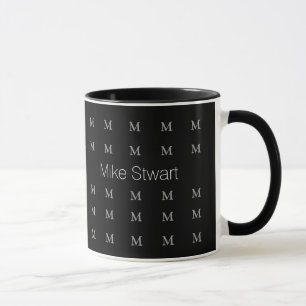 black and white custom name / personalised mug