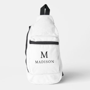 Black and White Custom Name Sling Bag