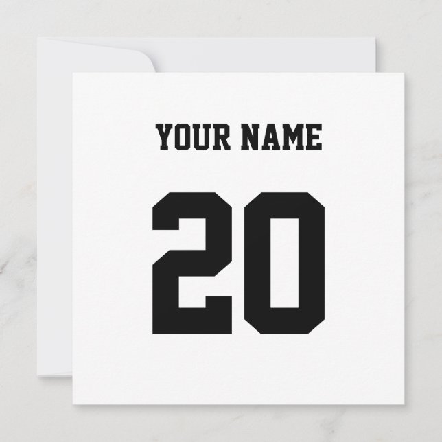 Black and White Custom Number and Name (Front)