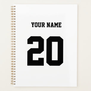 Black and White Custom Number and Name Planner