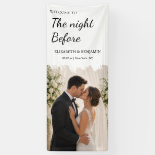 Black And White Custom Photo Rehearsal Dinner Banner
