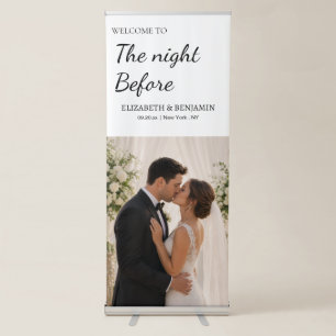 Black And White Custom Photo Rehearsal Dinner Retractable Banner