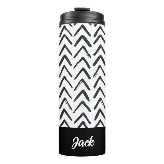 Black and White Custom Pine Thermal Tumbler (Front)