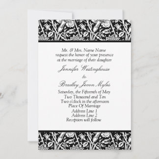 Black And White Custom Wedding Invitations