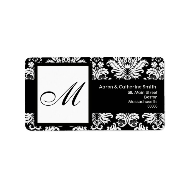 Black and White Customisable Address Labels (Front)