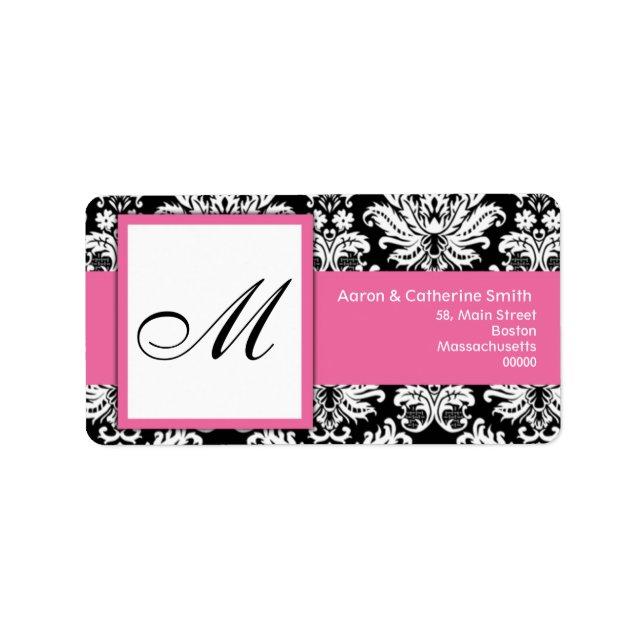 Black and White Customisable Address Labels (Front)