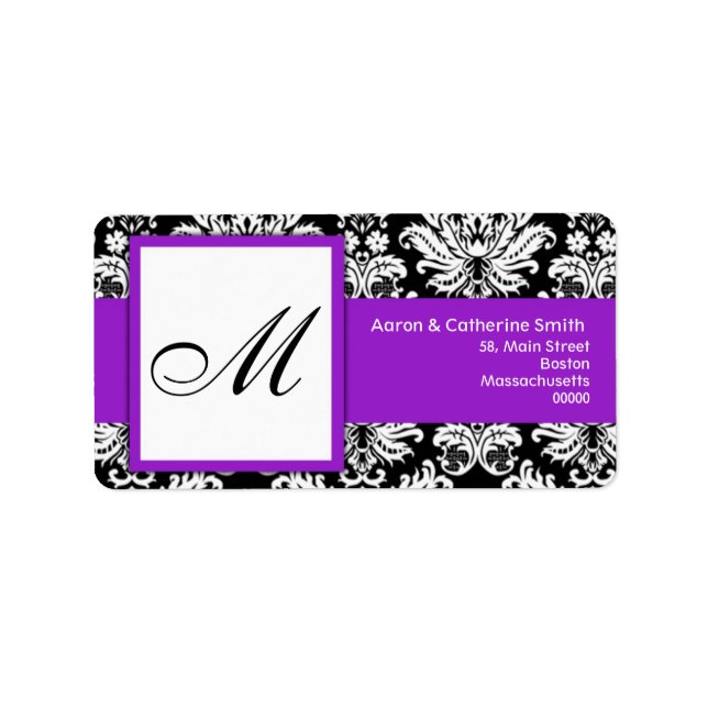 Black and White Customisable Address Labels (Front)