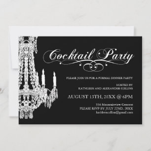 Black and White Customisable Party Invitations