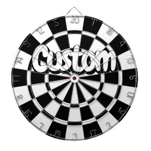 Black And White Customisable Text Dartboard