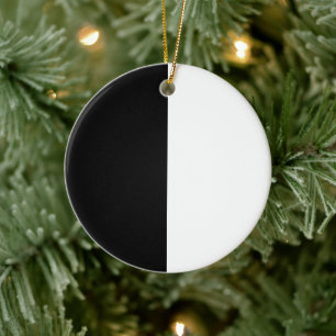 Black and White CUSTOMIZABLE Christmas Ceramic Tree Decoration