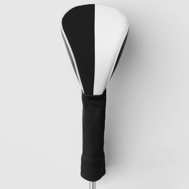 Black and White 🏌⛳ CUSTOMIZABLE Golf Head Cover (Front)