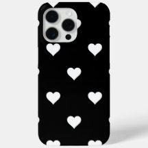 Black and White Cute Simple Heart Pattern