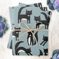 Black and White Cute Tuxedo Kitty Cats Pattern
