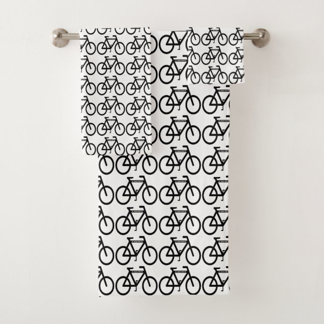 Black and White Cycling Sports Bath Towels (Insitu)