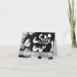 Black and White Dahlia Flower Thank You Card