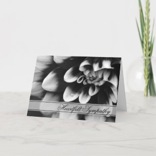 Black and White Dahlia Sympathy Card